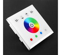 TOPINCN Variateur de Contrôleur à Panneau Tactile LED avec Design élégant et Toucher Capacitif pour Bande Lumineuse LED - Matériau ABS, Noir/blanc, Taille Compacte (WHITE)