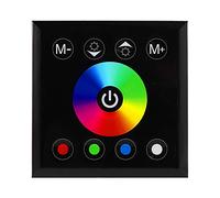 TOPINCN Variateur de Contrôleur à Panneau Tactile LED avec Design élégant et Toucher Capacitif pour Bande Lumineuse LED - Matériau ABS, Noir/blanc, Taille Compacte (BLACK)