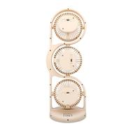 TOPINCN Ventilateur de Bureau à 3 Têtes, Ventilateur Portable Rechargeable par USB, Personnel avec Paramètres de Circulation D'Air à 360 ° pour les études, le Travail et les (Beige)