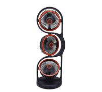 TOPINCN Ventilateur de Bureau Rechargeable USB à 3 Têtes, avec Lumière, Circulation D'Air dans Toute la Pièce à 360 °, Réglages à Plusieurs Vitesses, pour les études et le Travail en (GREY)