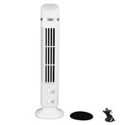 TOPINCN Ventilateur Tour pour Chambre à Coucher, Mini Refroidissement Silencieux sans Lame USB avec LED (WHITE)