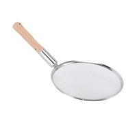 TOPINCN Vérification Alimentaire en Mesh en Acier Inoxydable S Poons avec Long Cuillère de Skimmer en Bois pour la Cuisine Multi But 30cm (28CM)