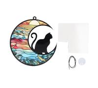 TOPINCN Vitrail Commémoratif pour Chat, Attrape- imprimé UV, Ornements à Suspendre en Acrylique pour la Perte d'un Chat avec des Reflets Vibrants, Ornement coloré (TYU404)