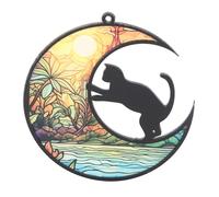 TOPINCN Vitrail Commémoratif pour Chat, Attrape- imprimé UV, Ornements à Suspendre en Acrylique pour la Perte d'un Chat avec des Reflets Vibrants, Ornement coloré (TYU403)