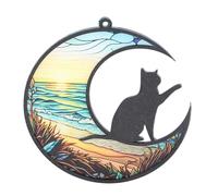 TOPINCN Vitrail Commémoratif pour Chat, Attrape- imprimé UV, Ornements à Suspendre en Acrylique pour la Perte d'un Chat avec des Reflets Vibrants, Ornement coloré (TYU402)