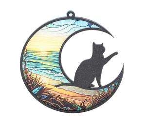 TOPINCN Vitrail Commémoratif pour Chat, Attrape- imprimé UV, Ornements à Suspendre en Acrylique pour la Perte d'un Chat avec des Reflets Vibrants, Ornement coloré (TYU402)