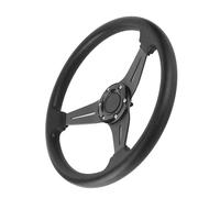 TOPINCN Volant de Course à la Dérive 14 Pouces, Remplacement Universel pour Modification de Voiture, Anti-usure, Léger pour la Plupart des Véhicules (BLACK)