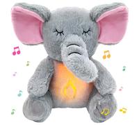 TOPJOWGA Peluche Musicale, Peluche Interactive pour Bébé, Veilleuse Peluche Douce et Apaisante Qui Respire et s'allume, Cadeau Parfait pour Filles et Garçons