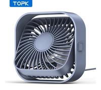 TOPK-Mini ventilateur électrique portable USB,table de ventilateur personnel,chambre debout Gérfor,vent à 3 vitesses,rotatif à 360 °,adapté au camping - Type Grey #D