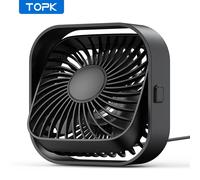 TOPK-Mini ventilateur électrique portable USB,table de ventilateur personnel,chambre debout Gérfor,vent à 3 vitesses,rotatif à 360 °,adapté au camping - Type Black #A