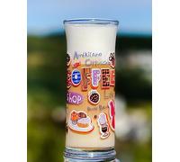 Topkapi 251.002 Americano Lot de 3 Verres à café glacé avec décor pour café au Lait, Milkshake, frappé, Cocktails, Long Drinks, Cacao