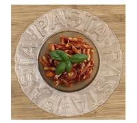 Topkapi Assiette à pâtes en verre Gusto XL - Assiette en verre - Assiette à pâtes, assiette à dessert, assiette à salade, assiette creuse, diamètre : environ 29,5 cm, transparente avec relief, faite à