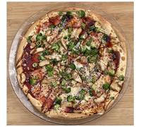 Topkapi Assiette à pizza en verre Oasi XL - Assiette en verre, assiette à pizza, assiette à pâtes, plateau à gâteau, plateau de service, plateau à gâteau, Ø env. 34 cm, transparent avec relief, fait à