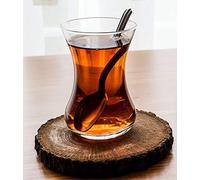 Topkapi Lot de 6 verres à thé turcs « Filiz »,111 cc, transparents | Culture du thé turque : verres classiques pour le thé turc traditionnel et les moments de thé conviviaux en famille ou entre