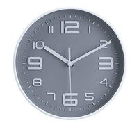 Topkey 8 Pouces Horloge Murale Silencieuse Ronde à Gros Chiffres, Facile à Lire, pour La Cuisine Horloge Murale DéCorative Moderne sans Tic-Tac pour La Chambre à Coucher, Le Bureau Et L'éCole - Gris