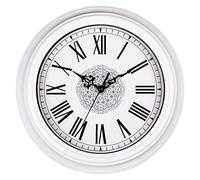 Topkey Horloge Murale 12 inch Silencieuse Vintage Pendules Murales pour Le Salon Cuisine Chambre à Coucher Bureau à Domicile - Blanc