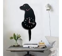 Topkey Horloge Murale en Acrylique avec Pendule en Forme de Chien
