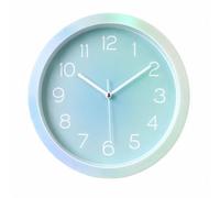 Topkey Horloge Murale silencieuse de Cuisine 25,4 cm rétro sans tic-tac décoratif pour Chambre à Coucher, Bureau - Bleu