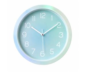 Topkey Horloge Murale silencieuse de Cuisine 25,4 cm rétro sans tic-tac décoratif pour Chambre à Coucher, Bureau - Bleu