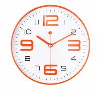 Topkey Horloge Murale silencieuse pour Cuisine, 30,5 cm, rétro, sans tic-tac, Horloge Murale décorative pour Chambre à Coucher, Bureau, Orange