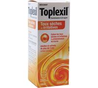 Toplexil 0,33mg/ml Oxomémazine Toux Sèches Et Irritatives Sirop Goût Caramel Flacon 150ml