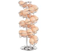 Toplife Distributeur Oeuf, Distributeur Oeuf Spirale Rangement Contient Environ 30-36 Oeufs, Support à Oeufs Peut Ranger et Marquer dans l'ordre - Argenté