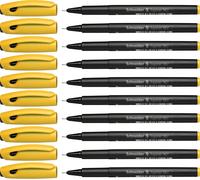 Topliner 967 Stylo Feutre (Fineliner, Pointe Fine 0,4 Mm) Lot De 10, Jaune