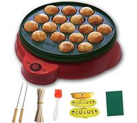Toplionace Machine de Cuisson Au Poulpe 220V, 650W Ménage Plaque de Cuisson Takoyaki pour Boules de Poulpe