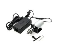 Toplionace Mini Perceuse électrique CC, Kit de Bricolage avec Moteur 795, Mandrin B12, 7 Vitesses, 12-24V et Adaptateur Secteur.
