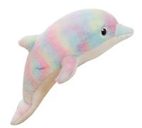 TOPLITHE Peluche Dauphin Arc-en-Ciel Mignon, Peluche Dauphin Coloré Animaux Marins en Peluche Oreiller en Peluche Cadeaux for Enfants Adultes Anniversaire(Colorful,50CM/20IN)