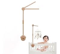TOPLIVING Bras mobile pour lit de bébé - Bras en bois HBM (environ 71-84 cm) et cintre, décoration de chambre d'enfant pour fille
