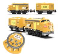 TOPLIVING Locomotive télécommandée pour enfants à partir de 3, 4, 5 ans - Kit de train motorisé pour rails en bois, train électrique avec effets sonores et effets lumineux - Compatible avec Thomas