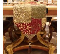 TOPLUXE Chemin de Table en Tissu à Franges, Décoration pour Table à Manger/Restaurant/Fête/Banquet (33x274cm, Puzzle)
