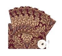 TOPLUXE Sets de Table en Tissu 30x45cm Lot de 6, Sets de Table Lavable, Décoration pour Table à Manger/Restaurant/Fête (6 Pièces, Rouge)