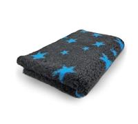 Topmast Tapis de Chien Antidérapant 100x75 cm Stars, Anthracite et Bleu, Lavable en Machine pour Chiens et Chiots (Moyen)