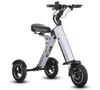 TopMate Tricycle Électrique Pliable avec Siège pour Adultes, Léger Tricycle avec Batterie Amovible 36 V 7,8 Ah, Fonction Marche Arrière et Interrupteur à Clé pour Les Déplacements et Les Voyages