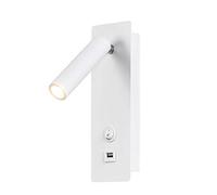 topmo-plus Lumières mural chambre à coucher Lampe murale LED Escalier intérieur applique murale tête de lit commutateur/LED 3W CREE COB/garages couloir hôtels Rotation à 360 degrés blanc 3000K