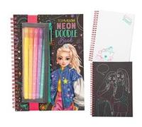 TOPModel Album à colorier Doodle avec set stylos fluos Jaune