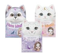 TOPModel Beauty Lot de 3 masques hydratants avec motifs différents de chats et de chiens testés dermatologiquement 15 minutes