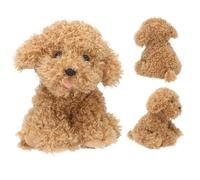 Depesche Doudou Chien Holly – Fourrure bouclée Marron clair – 16 cm env.