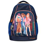 Depesche Sac à dos scolaire TOPModel City 12565 – bretelles réglables, pendentif – Bleu foncé