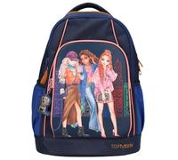 Depesche 12565 TOPModel City Girls - Sac à Dos Scolaire en Bleu foncé avec Motif de modèle, Sac d'école avec Bretelles réglables et Pendentif