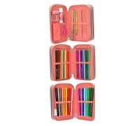Depesche Trousse à crayons TOPModel Girl Power 13282, triple compartiment, beige, remplie