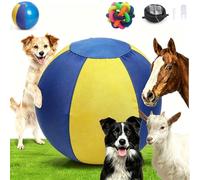 TOPMOKRY Ballon À Chapeau Chiens, Balle De Berger Chiens, Résistant Aux Morsures Grand avec Poignée De Transport, Ballon De Football Gonflable Géant Résistant Aux Déchirures, Jouet Interactif