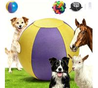 TOPMOKRY Ballon À Chapeau Chiens, Balle De Berger Chiens, Résistant Aux Morsures Grand avec Poignée De Transport, Ballon De Football Gonflable Géant Résistant Aux Déchirures, Jouet Interactif