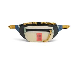 Topo Designs Sac Banane de Montagne, Fabrication 100% Nylon recy apacité de 2 L, Fermetures éclair YKK, Bleu Pierre/Blanc os, Taille Unique