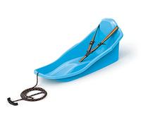 Topo Luge pour enfants jusqu'à 3 ans avec dossier, ceinture de sécurité et corde de traction pour enfants jusqu'à 3 ans (bleu)