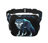 Topo Map Wolf Pack Sac banane tendance à la mode Sac bandoulière unisexe pour le voyage et le sport
