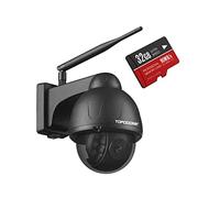 Topodome Métal Camera Surveillance WiFi Exterieure, IP Caméra 1080P Vision Nocturne Starlight, Carte SD 32G, Détection Humaine, Audio bidirectionnel, IP66