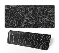 Topographic Contour Extended Big Mouse Pad Large,Gaming Mouse Pad Desk Pad,31.5x11.8 Inch Long Computer Keyboard Mouse Mat Mousepad with 3mm Non-Slip Base and Stitched Edge for Gaming and Office